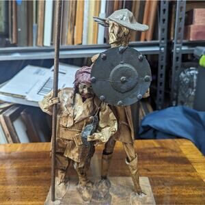 Vintage Paper Mache Figurines, Don Quixote and Pancho, from Mexico